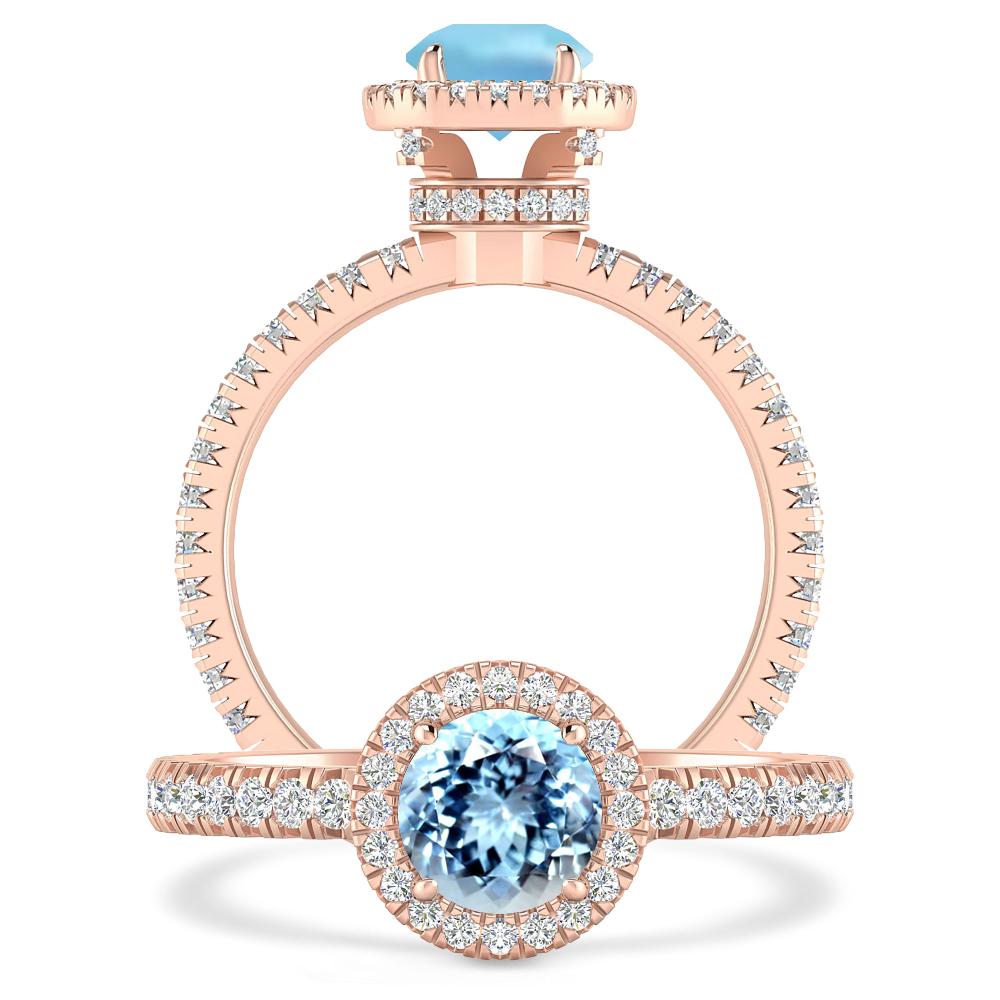 Rose Gold - Aquamarine