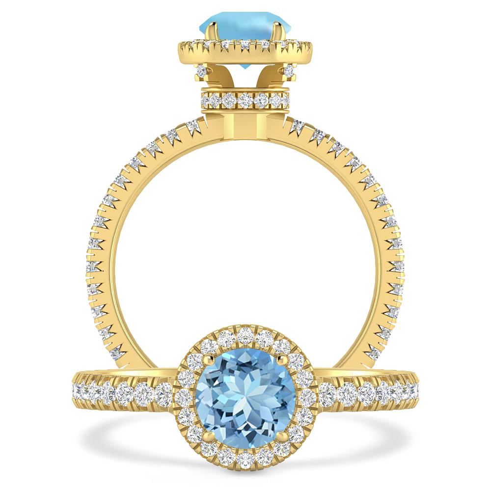 Yellow Gold - Aquamarine