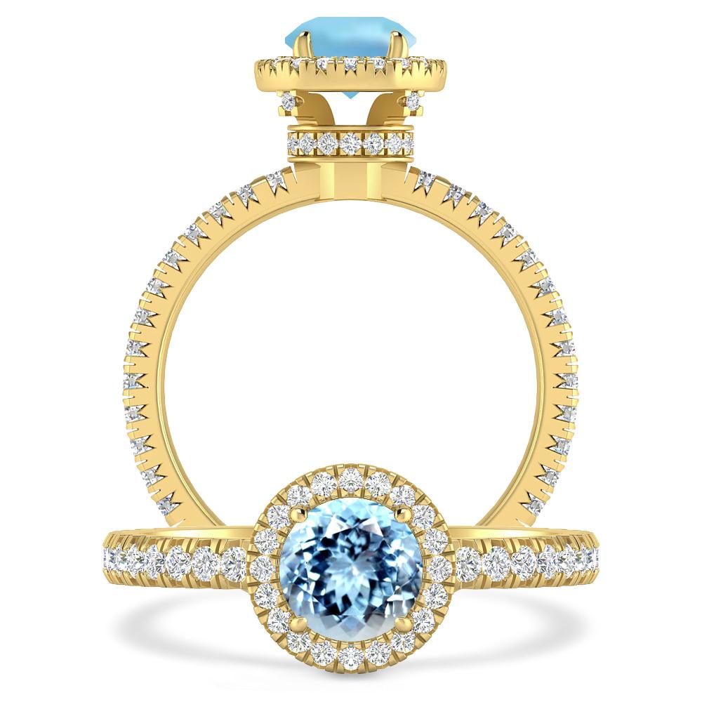 Yellow Gold - Aquamarine