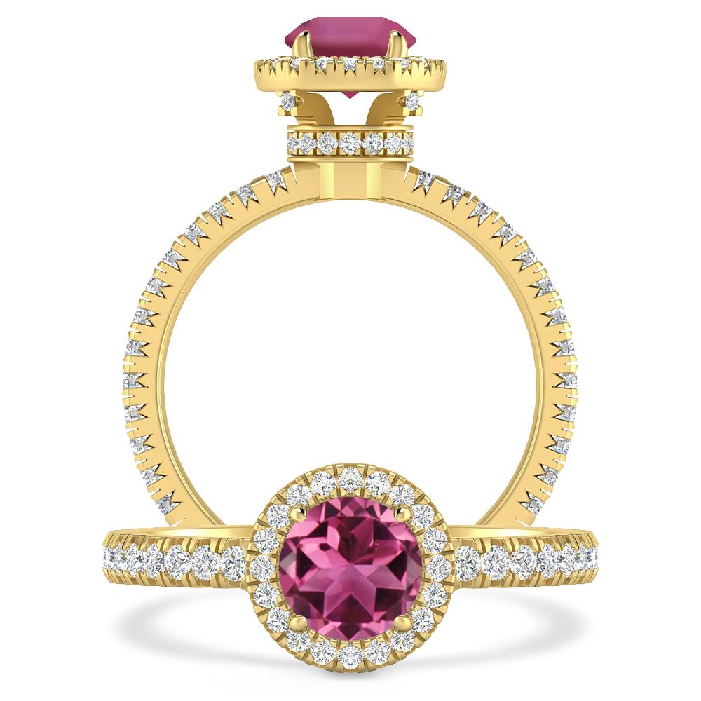 Yellow Gold - Pink Tourmaline