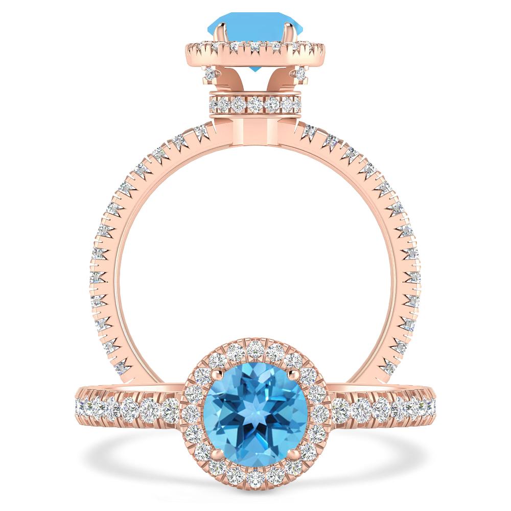 Rose Gold - Blue Topaz