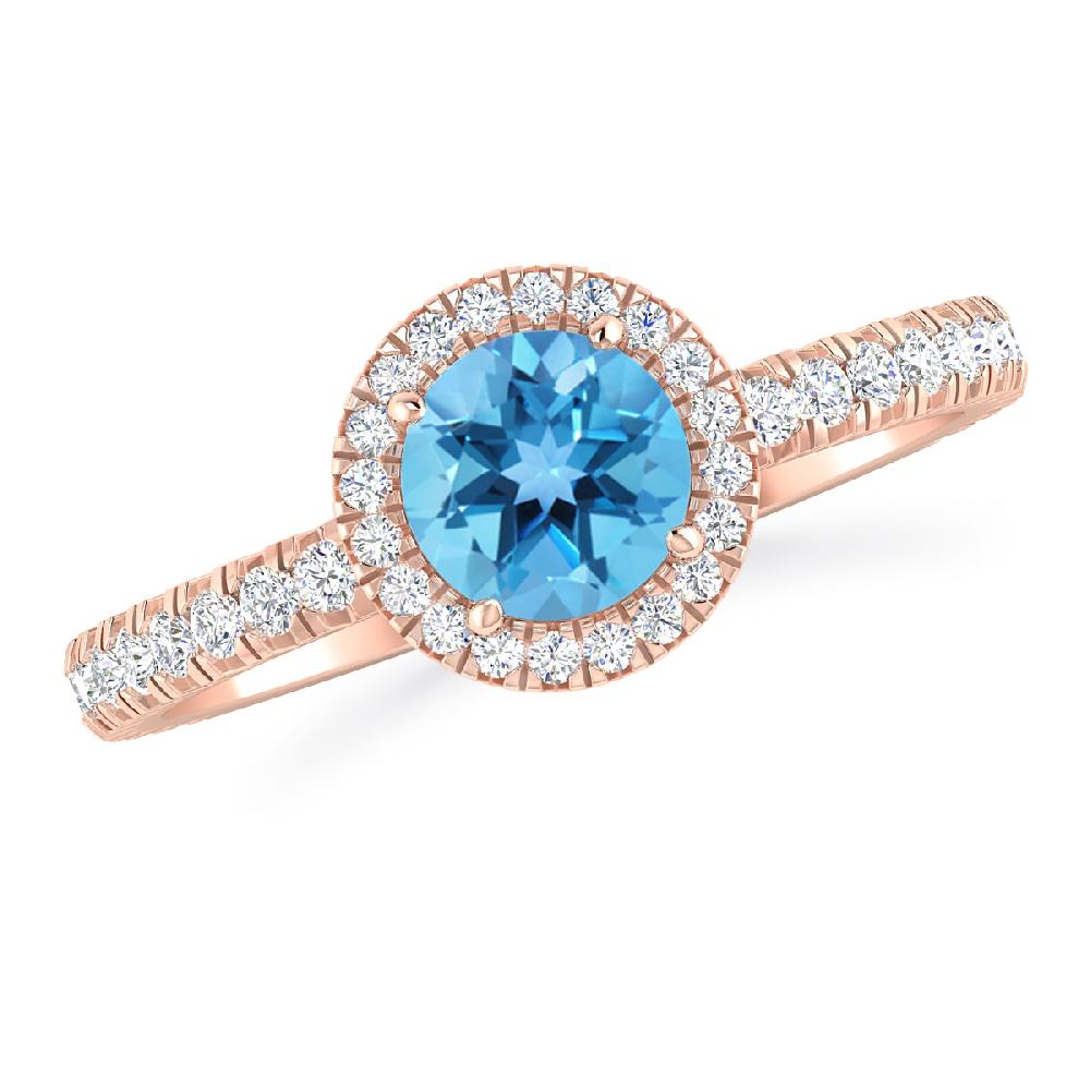 Rose Gold - Blue Topaz