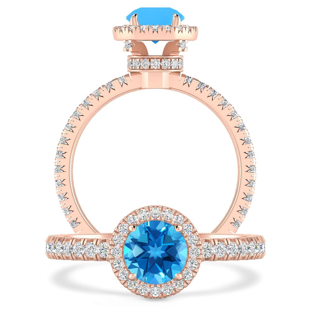 Rose Gold - Blue Topaz