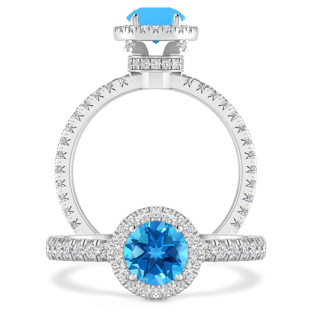 White Gold - Blue Topaz