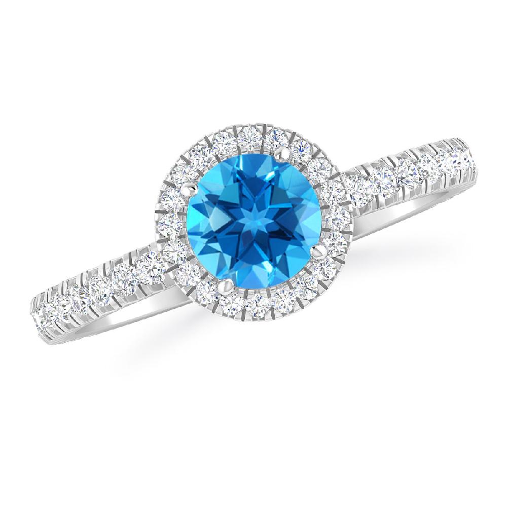 White Gold - Blue Topaz