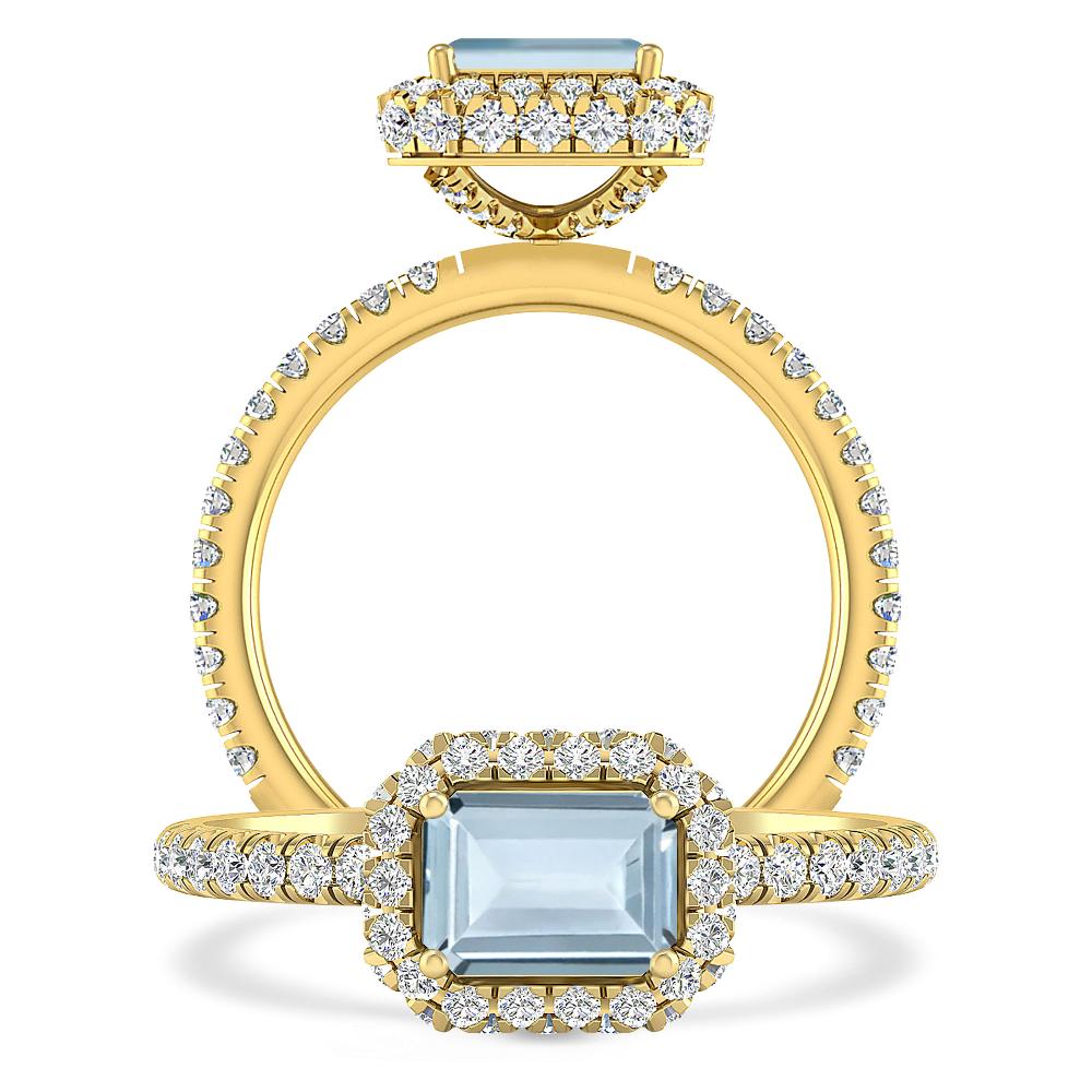 Yellow Gold - Aquamarine