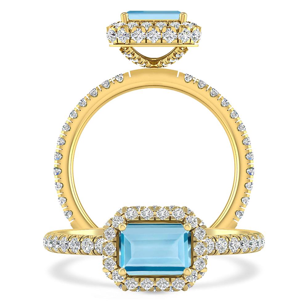 Yellow Gold - Aquamarine