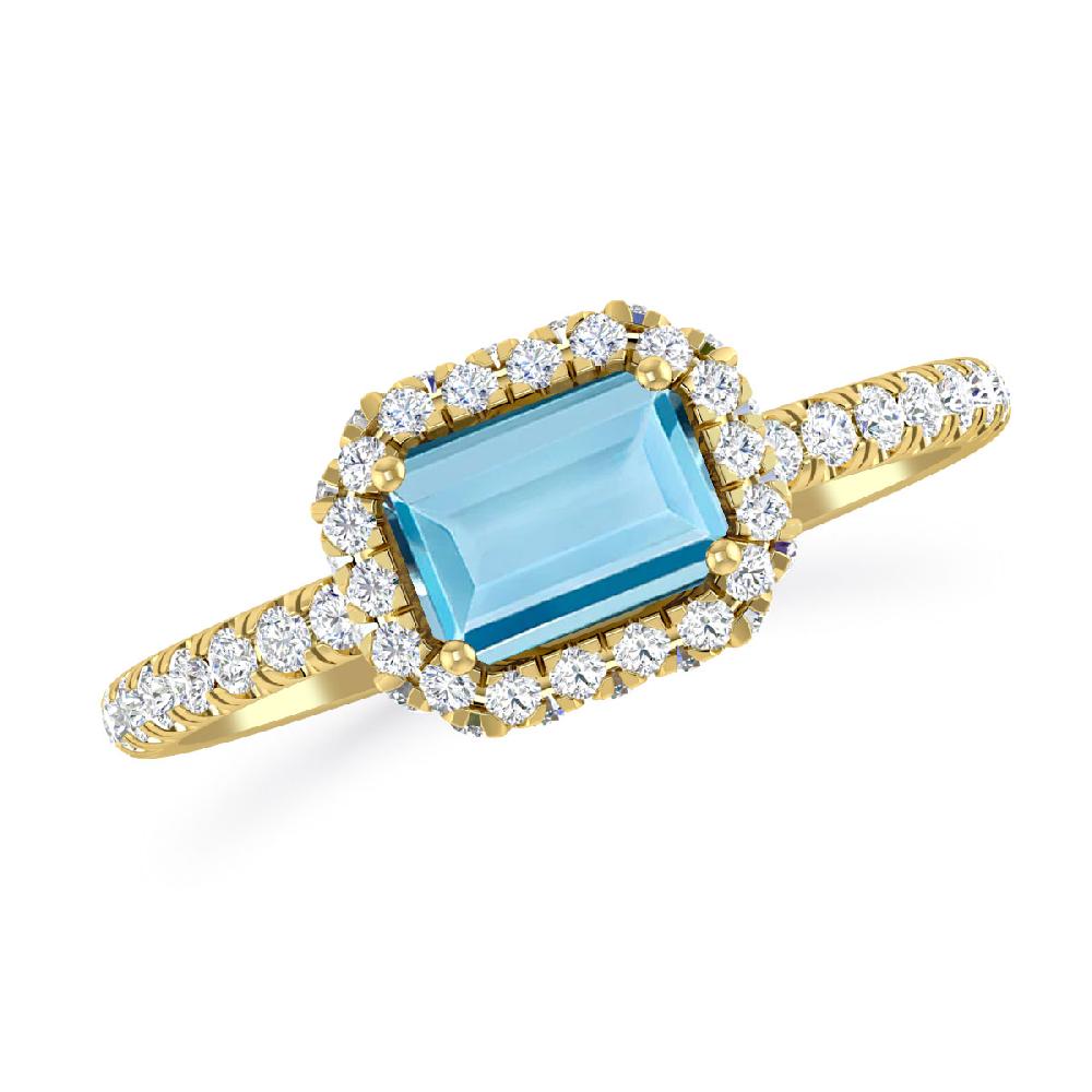 Yellow Gold - Aquamarine