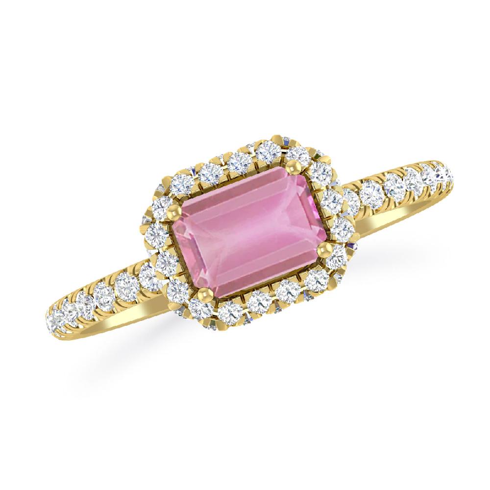 Yellow Gold - Pink Tourmaline