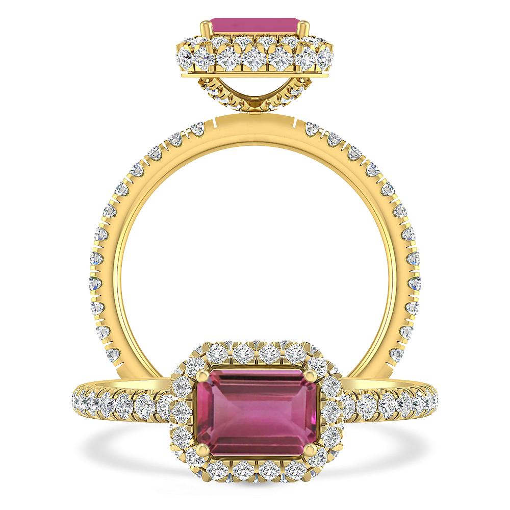 Yellow Gold - Pink Tourmaline