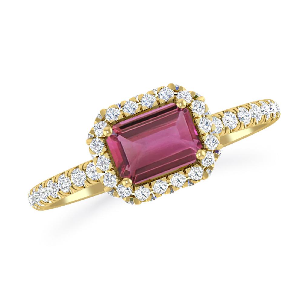 Yellow Gold - Pink Tourmaline