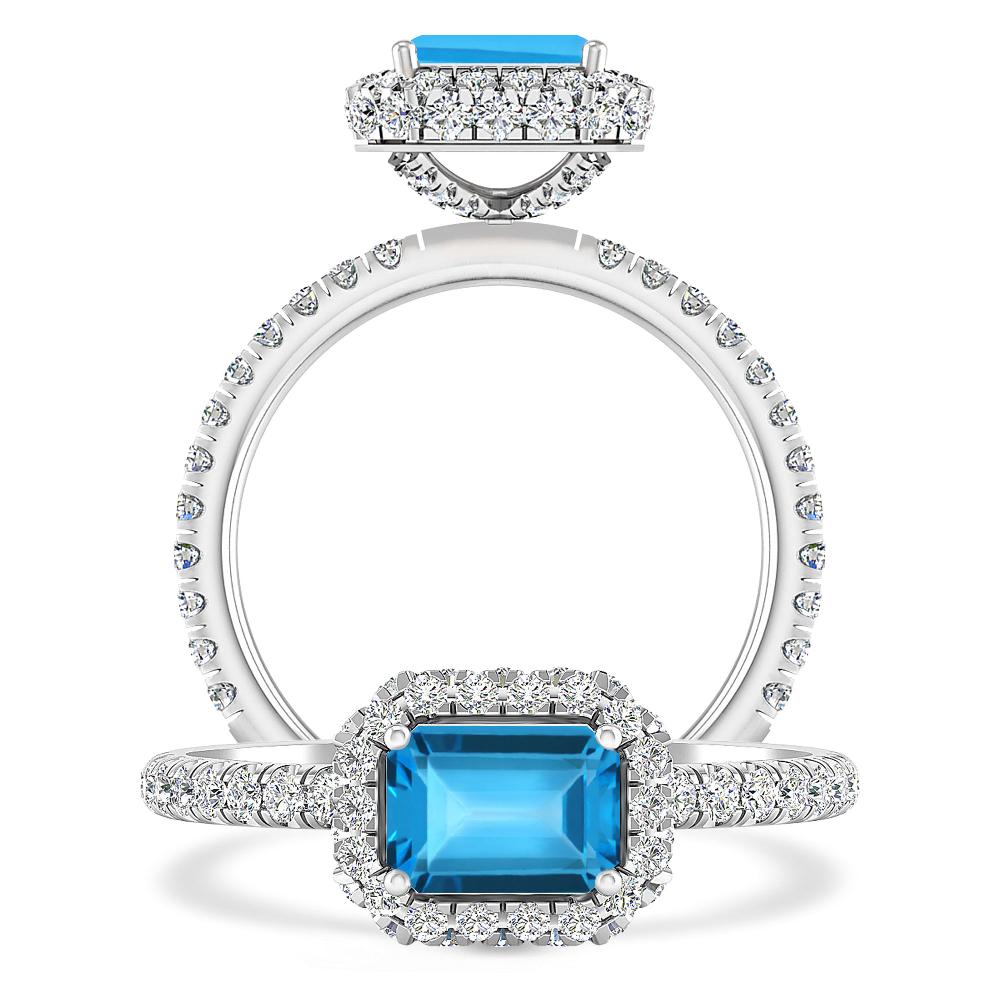 White Gold - Blue Topaz