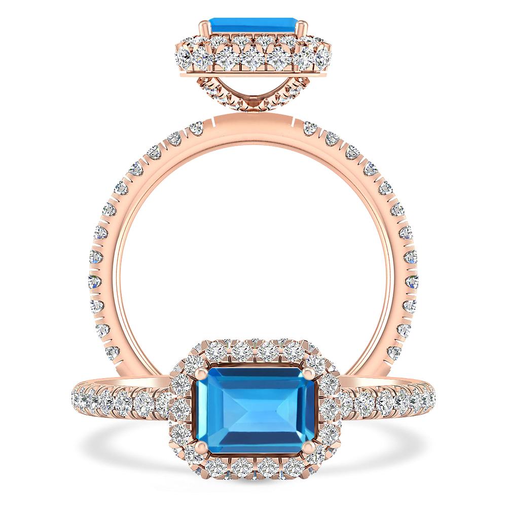 Rose Gold - Blue Topaz