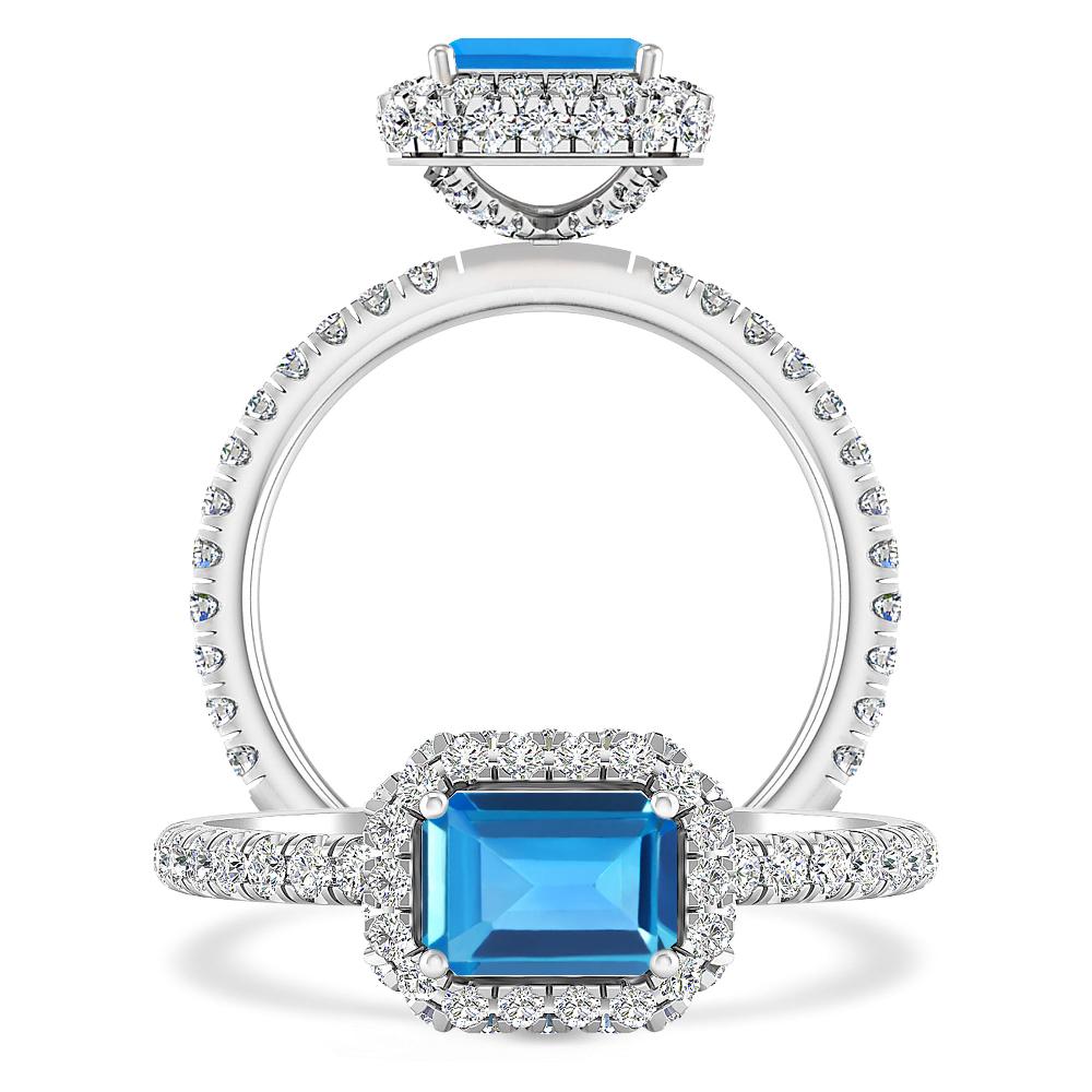 White Gold - Blue Topaz