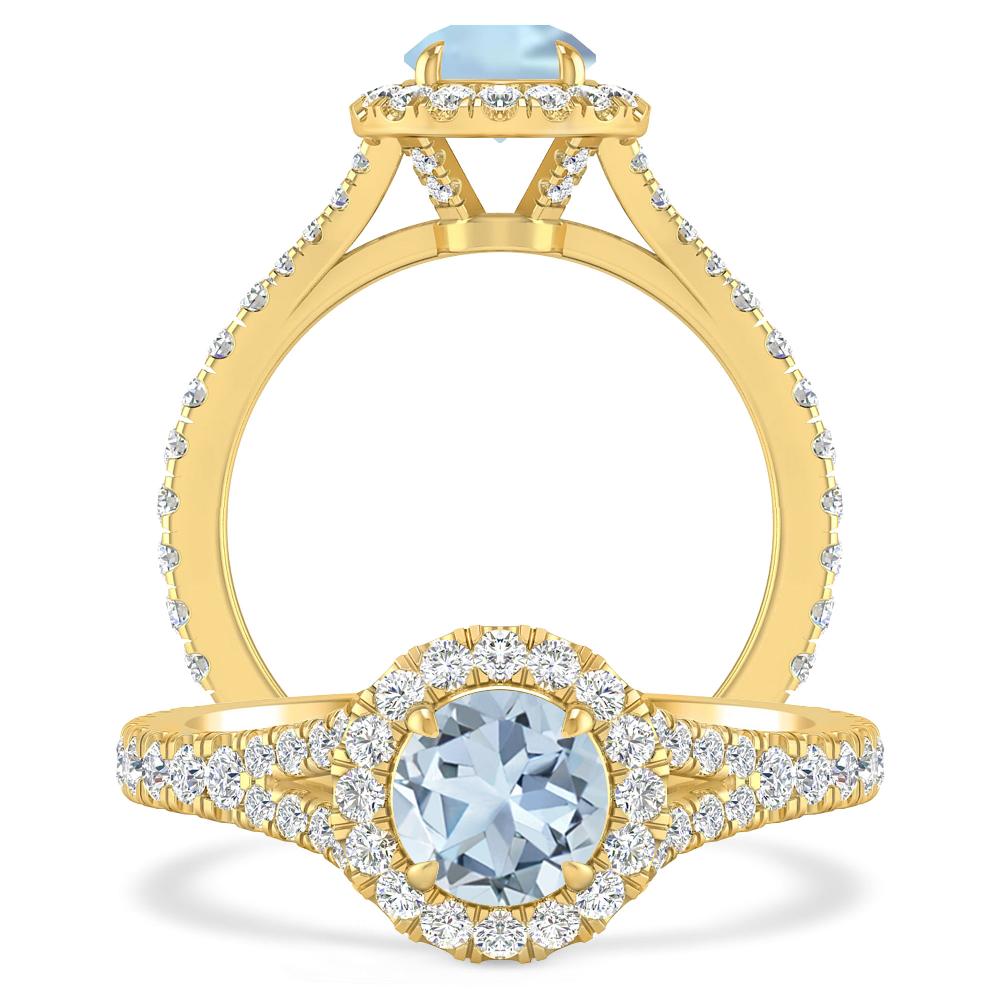 Yellow Gold - Aquamarine