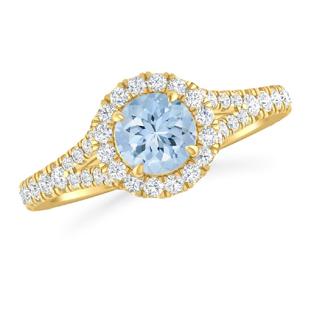 Yellow Gold - Aquamarine