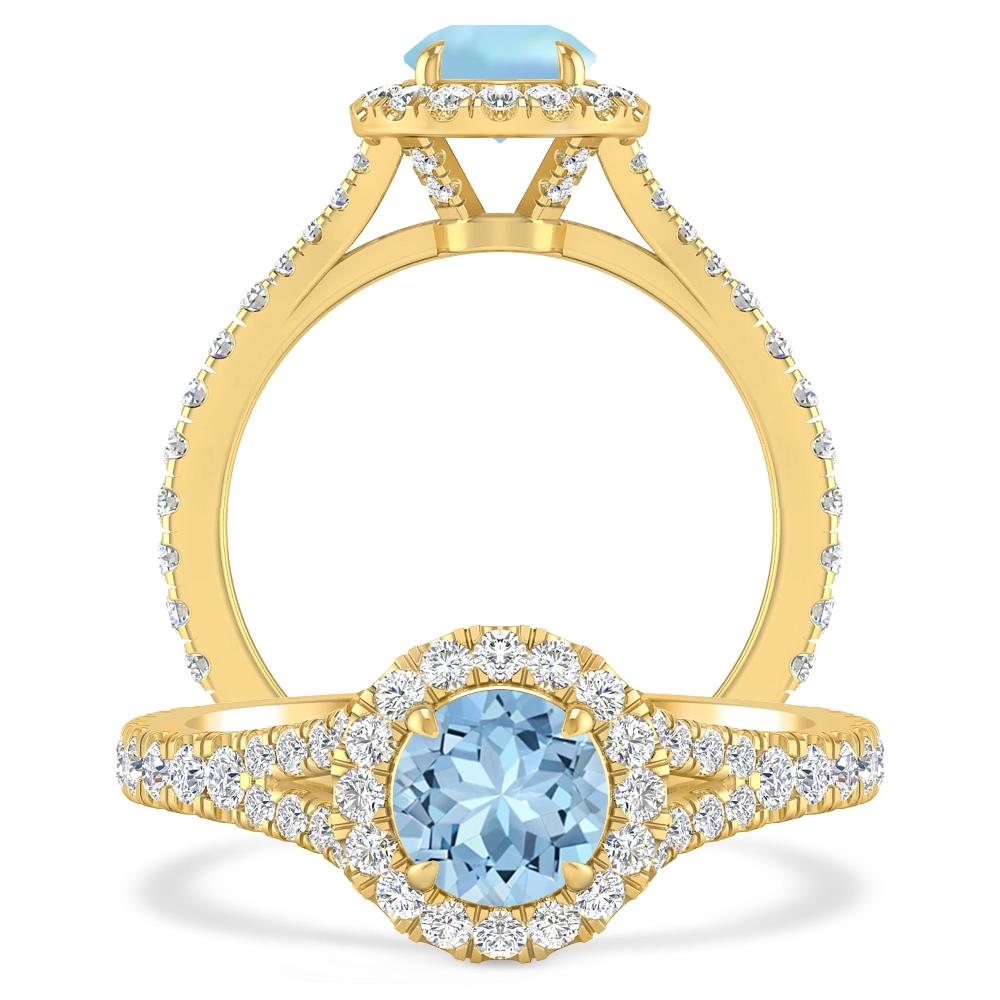 Yellow Gold - Aquamarine