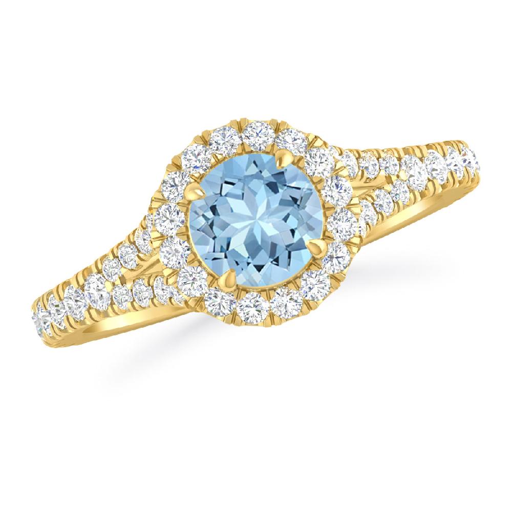 Yellow Gold - Aquamarine