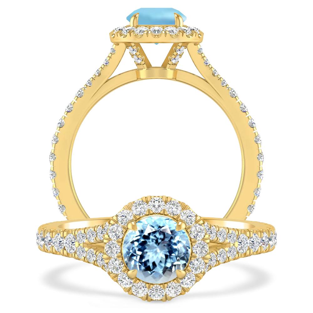 Yellow Gold - Aquamarine