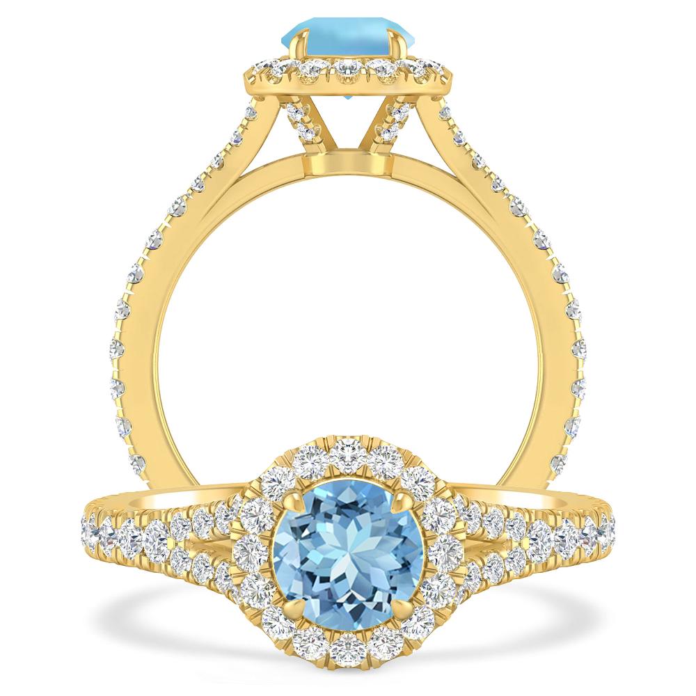 Yellow Gold - Aquamarine