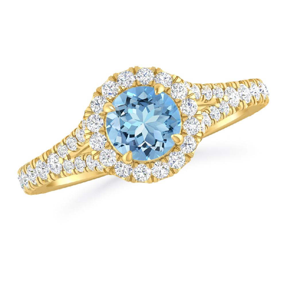 Yellow Gold - Aquamarine