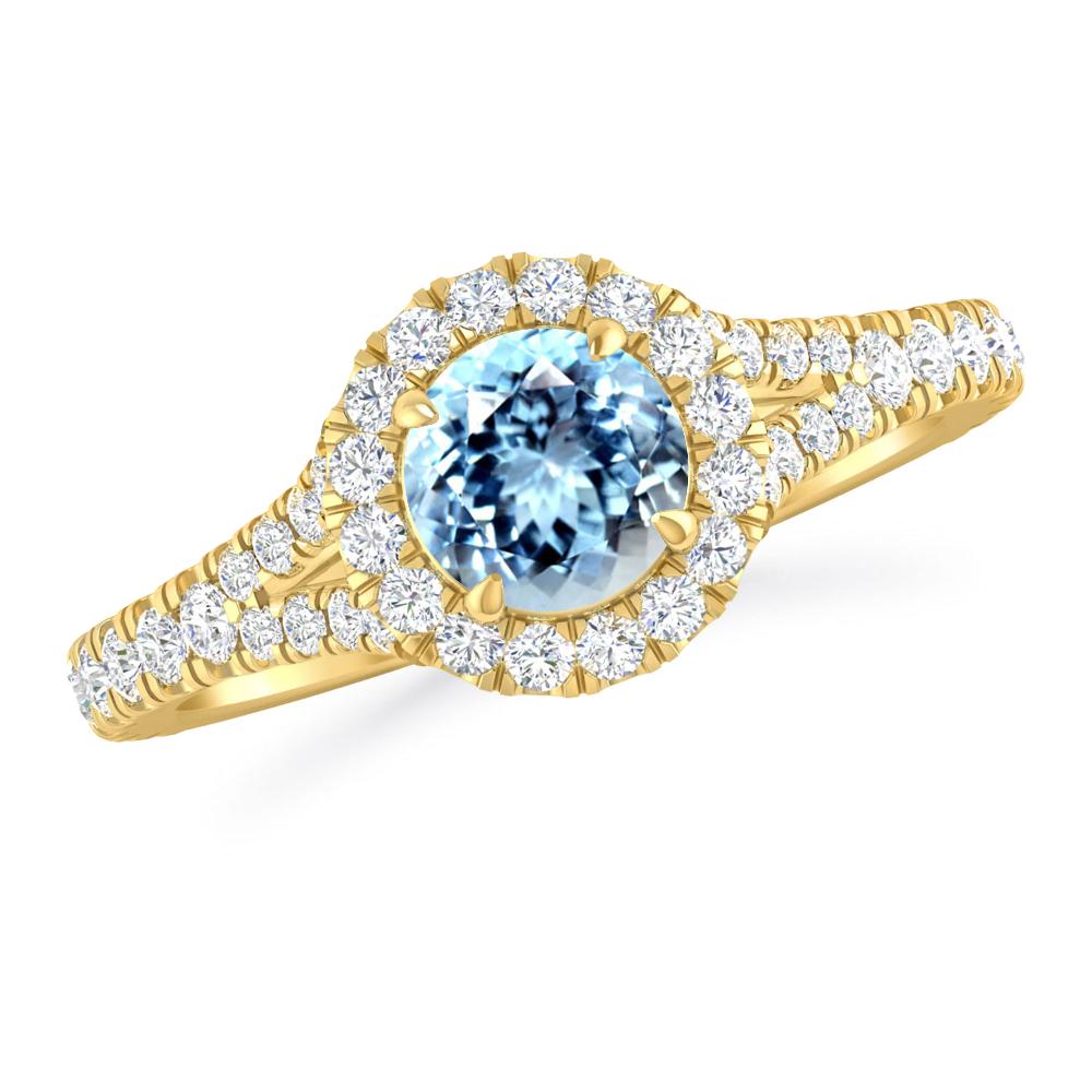 Yellow Gold - Aquamarine