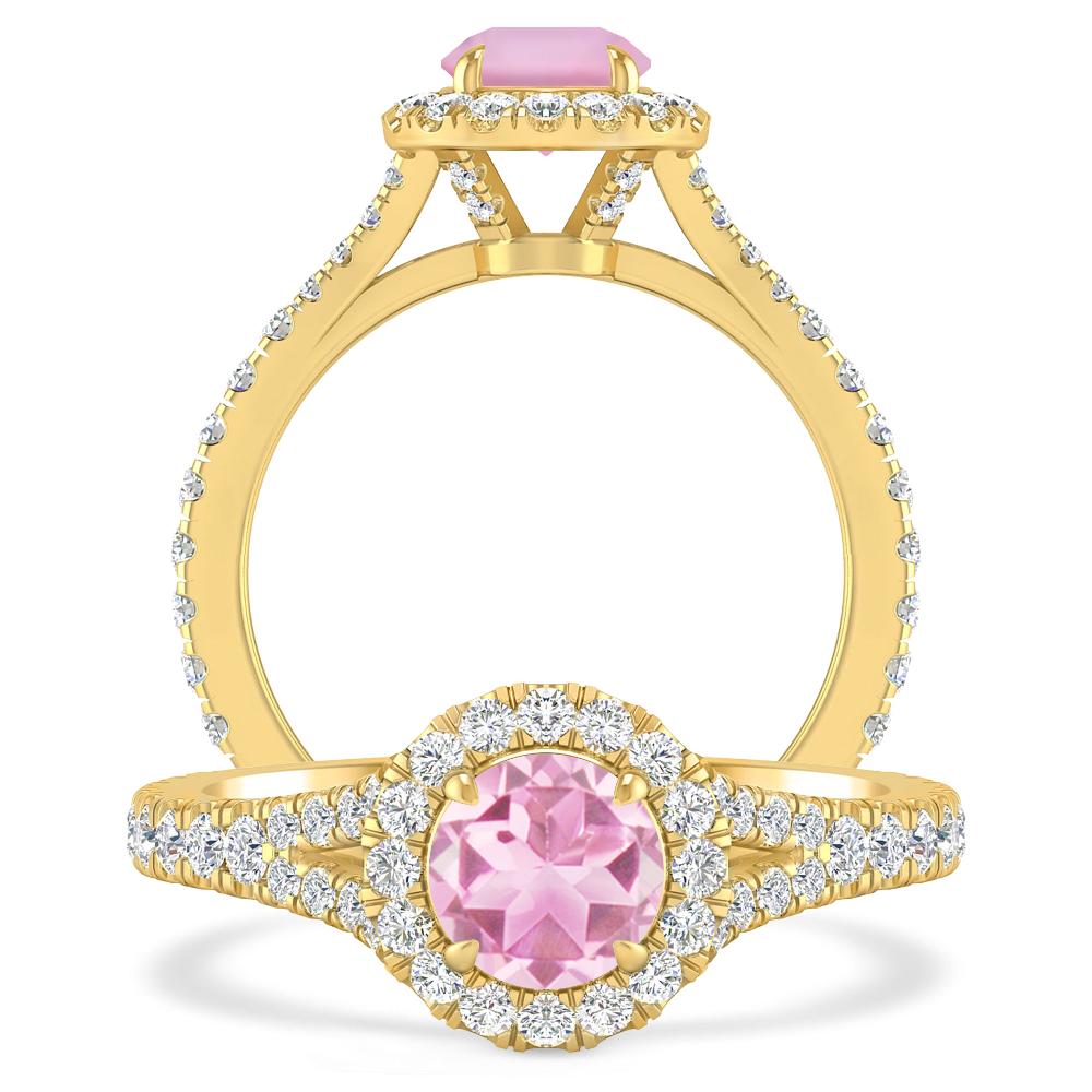 Yellow Gold - Pink Tourmaline