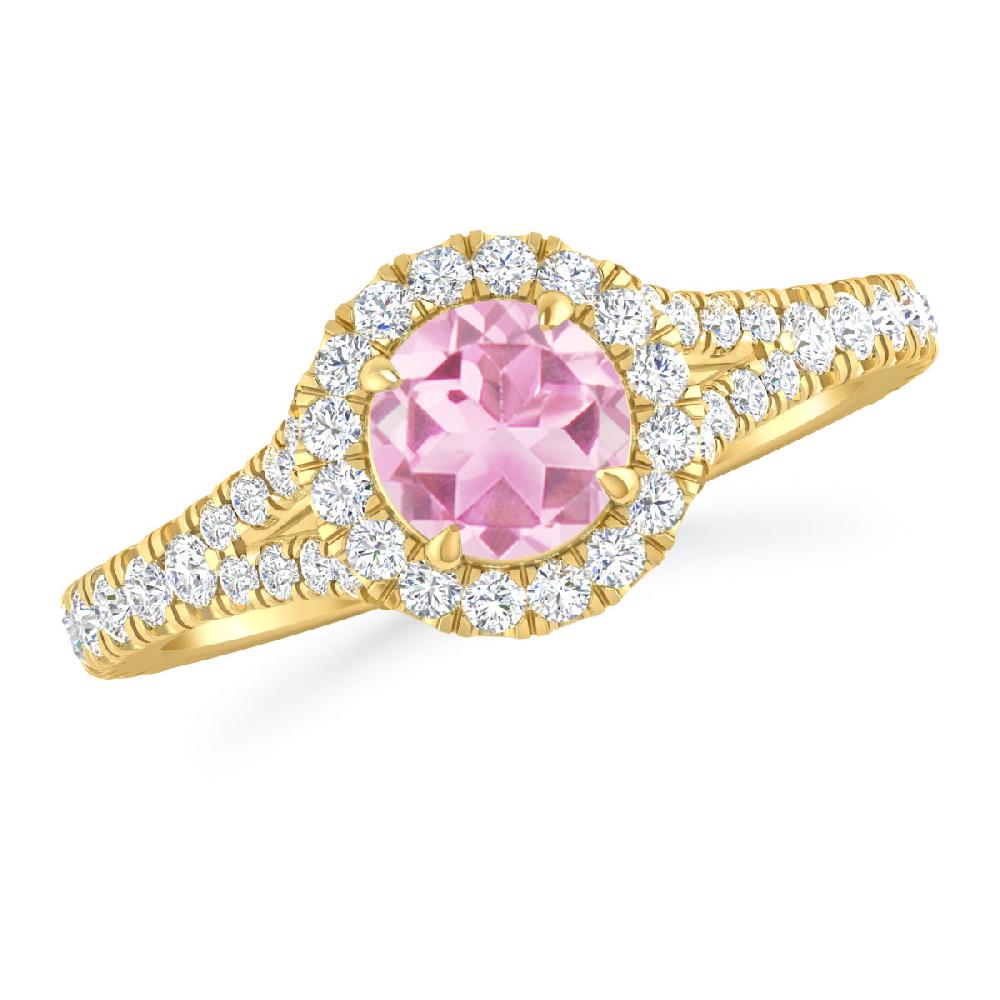 Yellow Gold - Pink Tourmaline