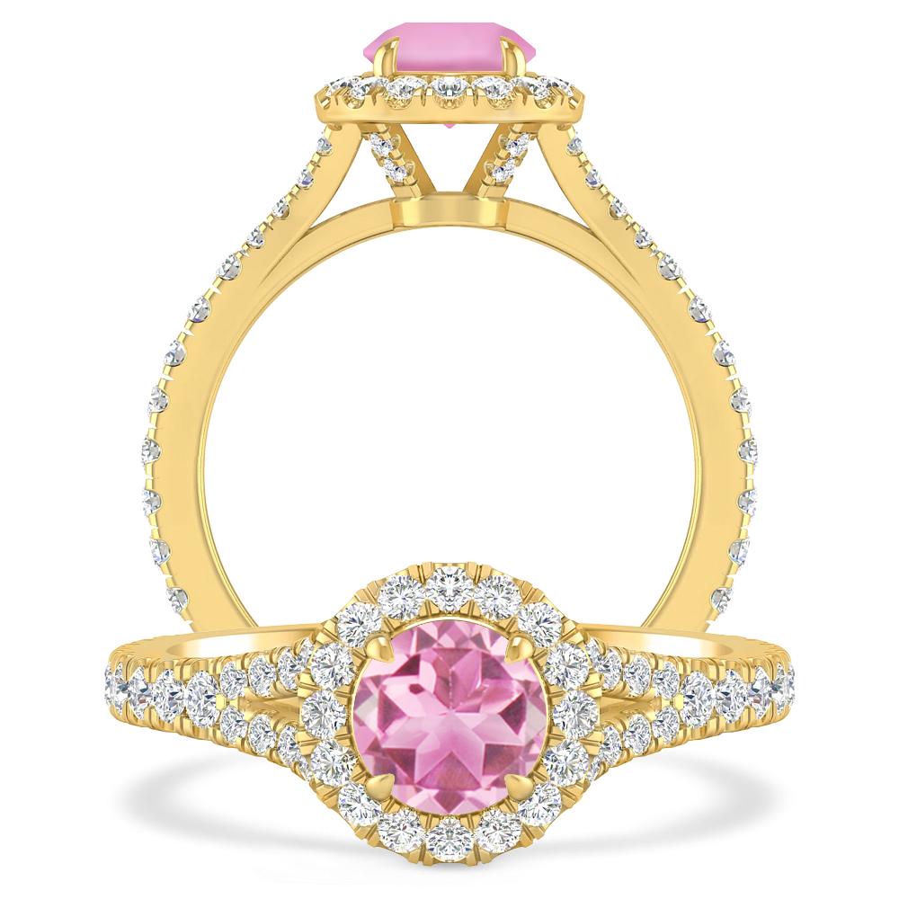 Yellow Gold - Pink Tourmaline