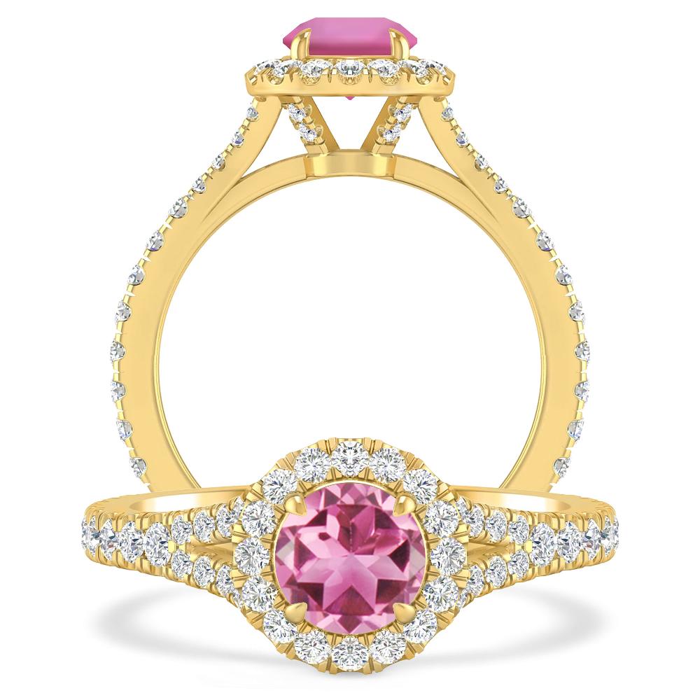 Yellow Gold - Pink Tourmaline