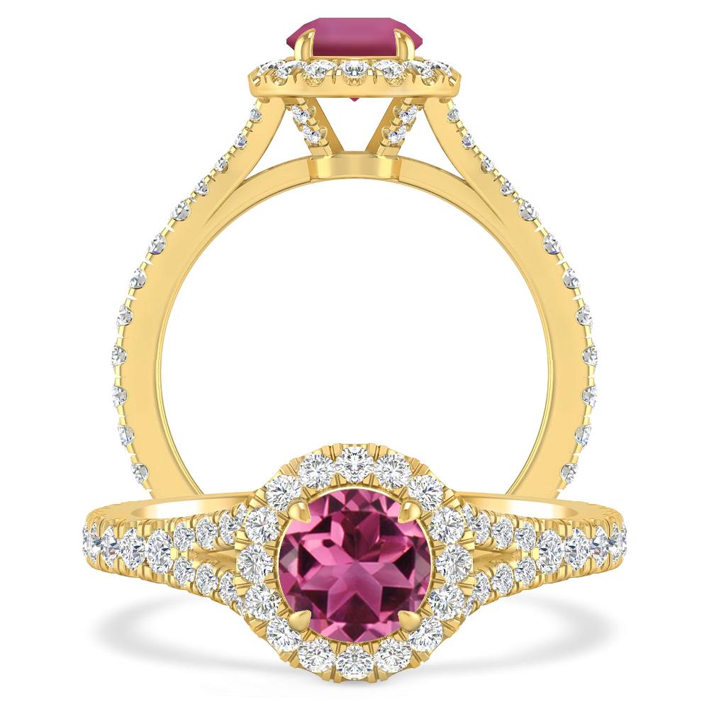 Yellow Gold - Pink Tourmaline