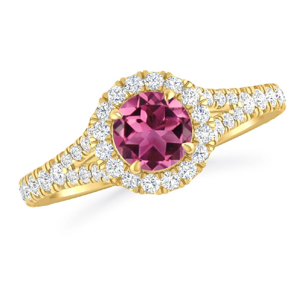 Yellow Gold - Pink Tourmaline