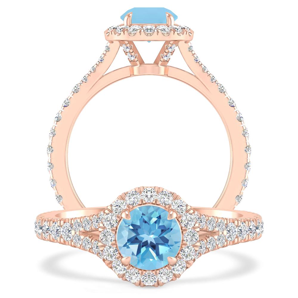 Rose Gold - Blue Topaz