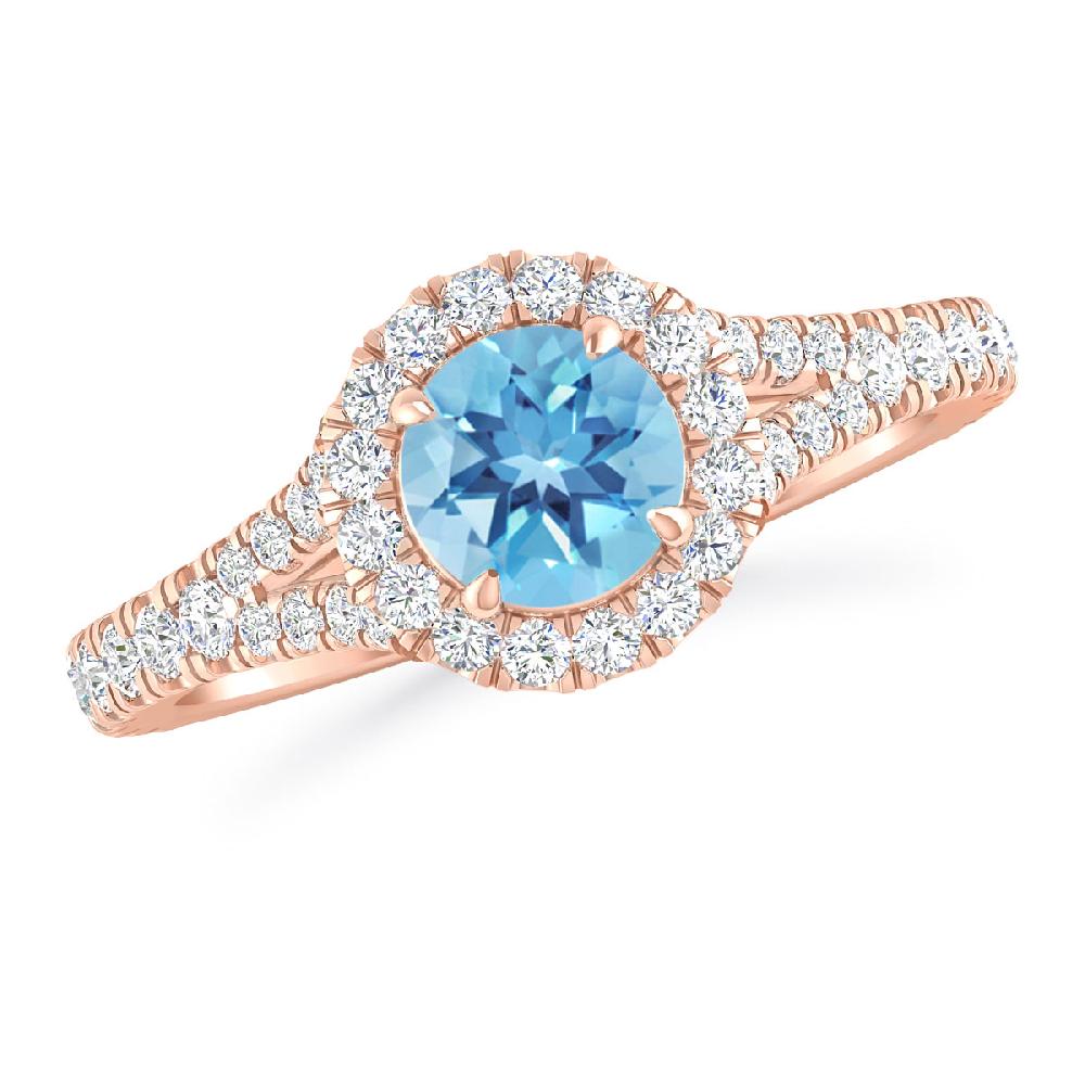 Rose Gold - Blue Topaz