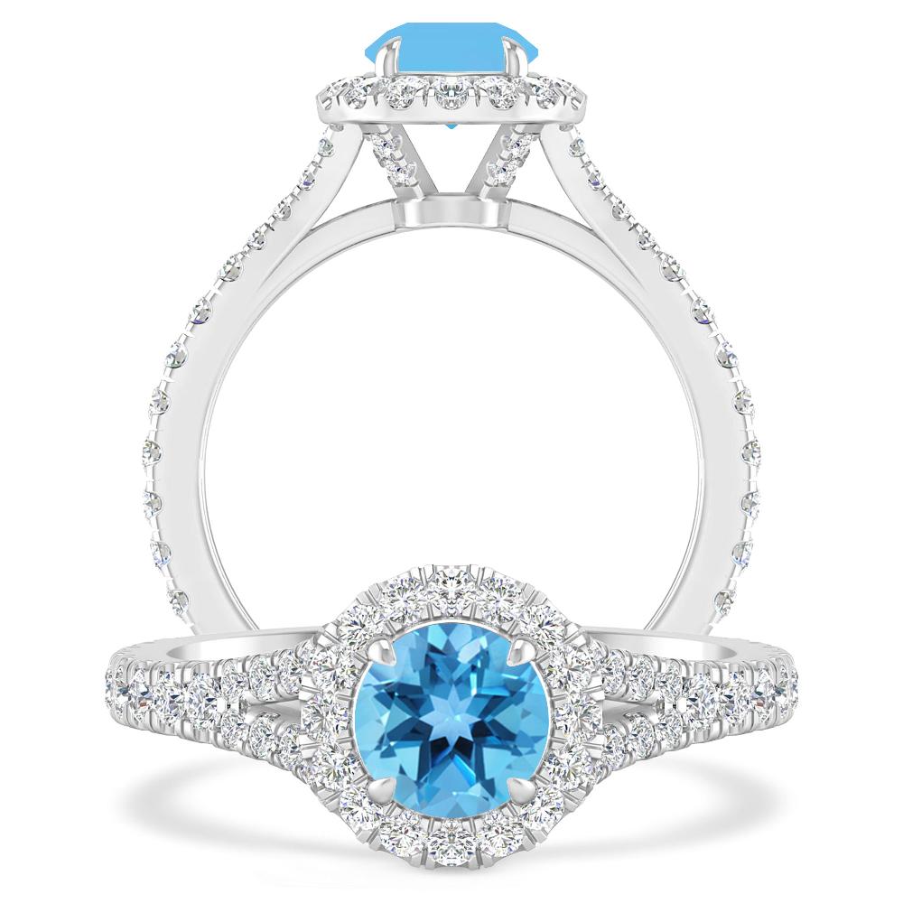 White Gold - Blue Topaz