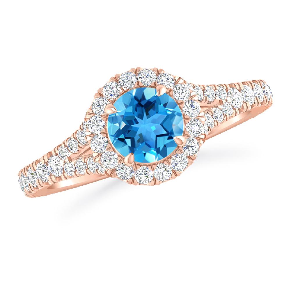 Rose Gold - Blue Topaz