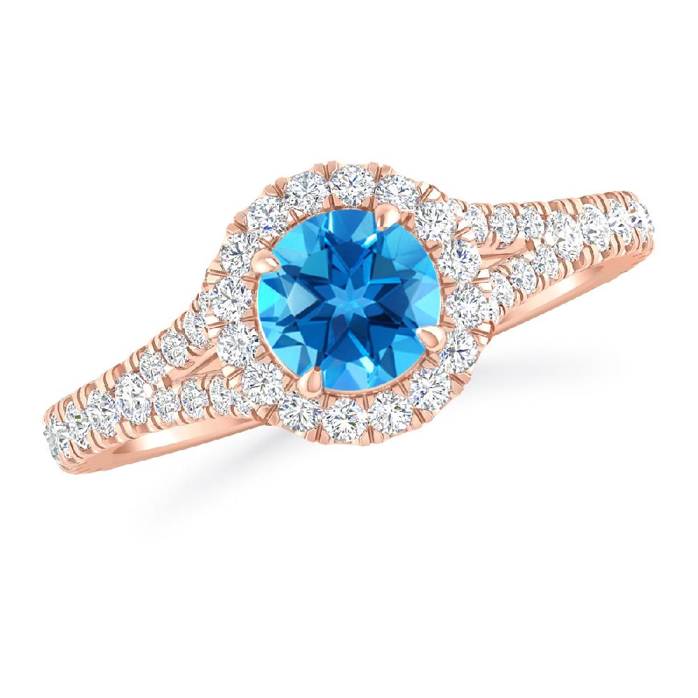 Rose Gold - Blue Topaz