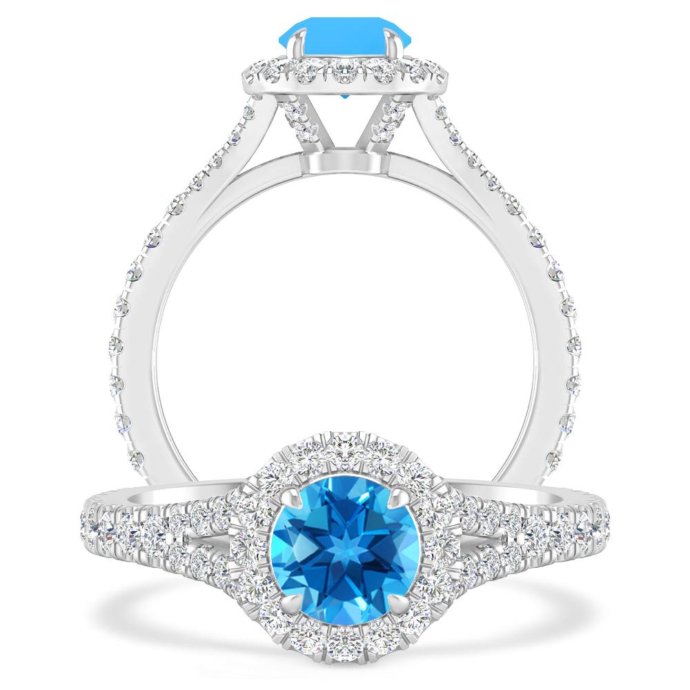 White Gold - Blue Topaz