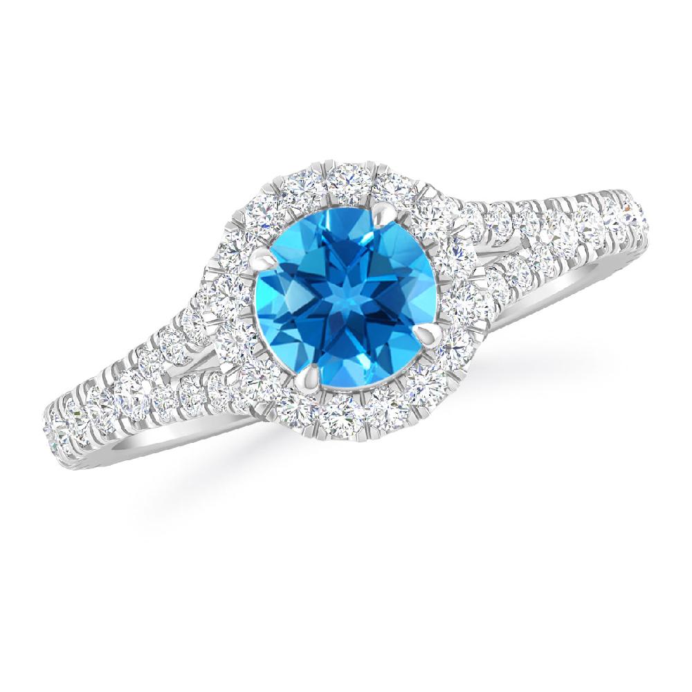 White Gold - Blue Topaz