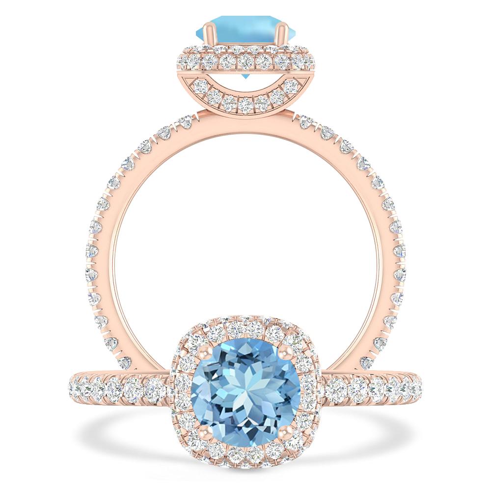 Rose Gold - Aquamarine