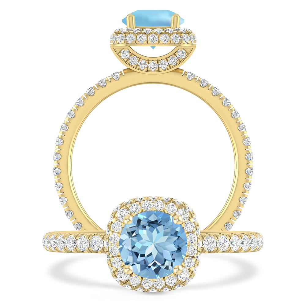 Yellow Gold - Aquamarine