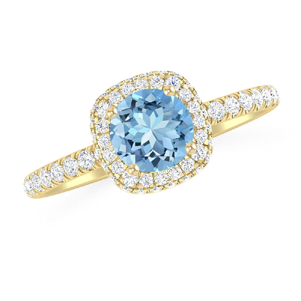 Yellow Gold - Aquamarine