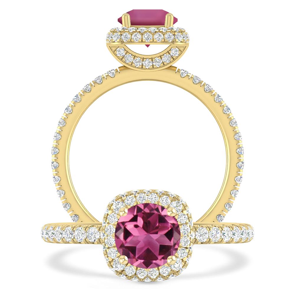 Yellow Gold - Pink Tourmaline