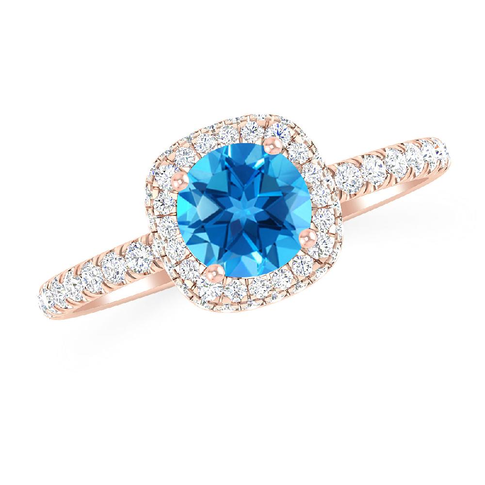 Rose Gold - Blue Topaz