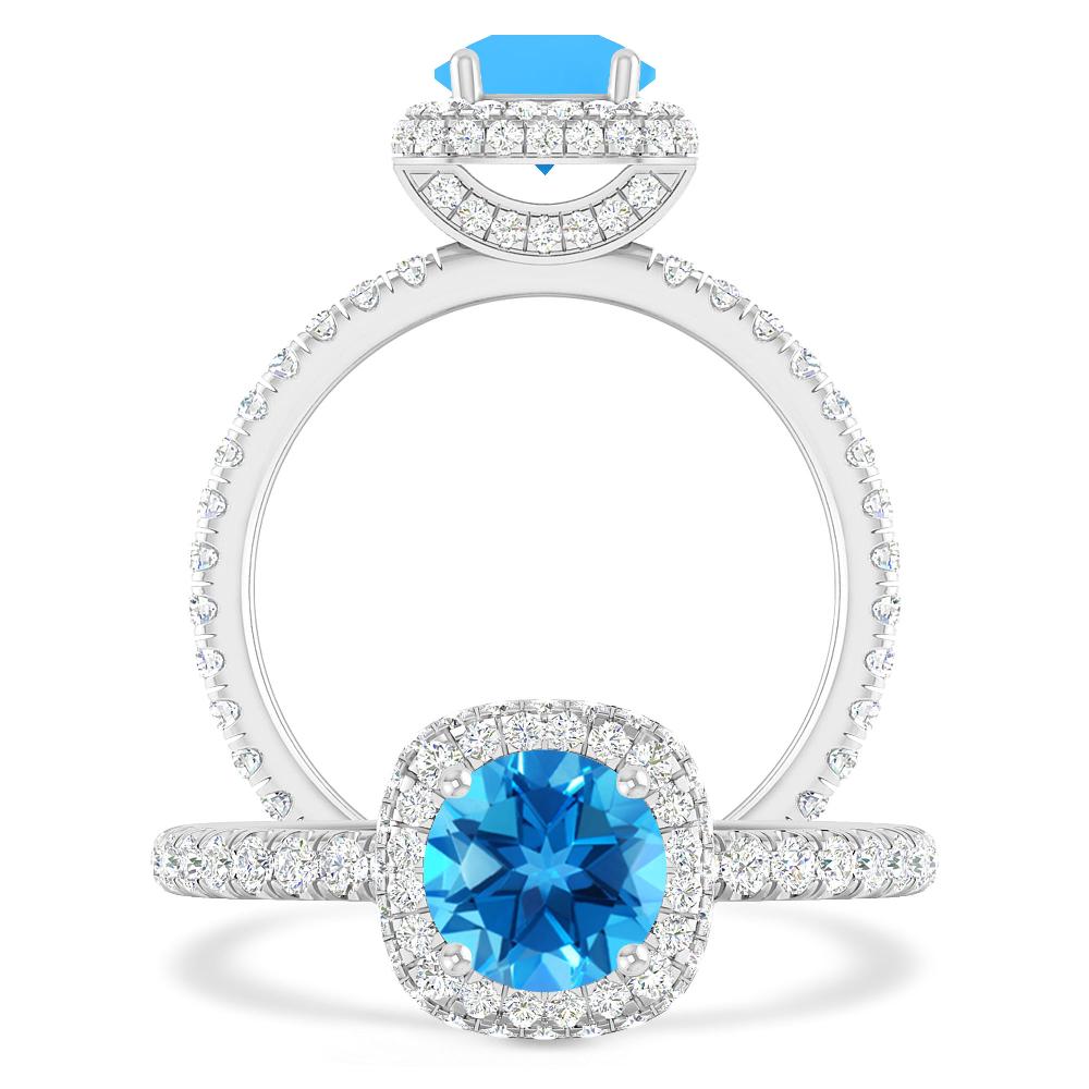 White Gold - Blue Topaz