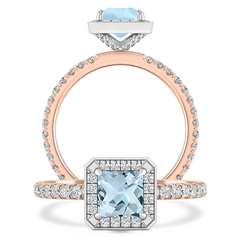 Rose Gold - Aquamarine