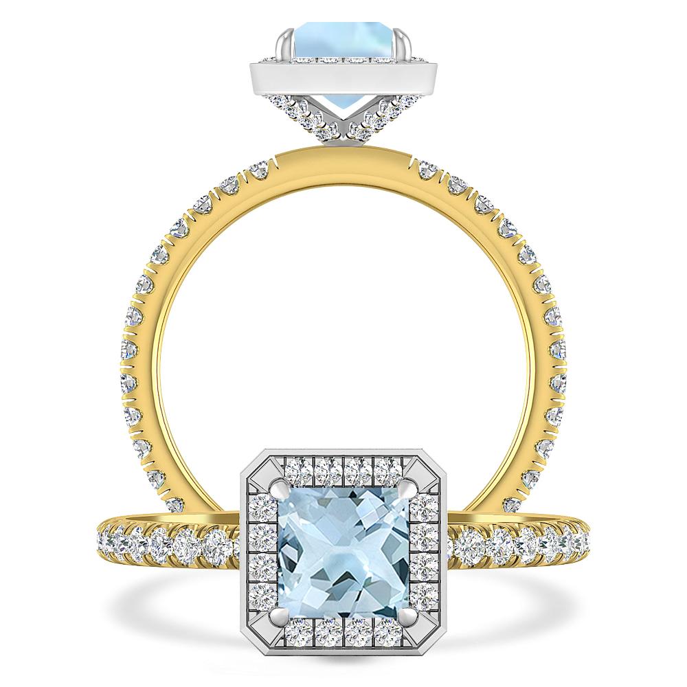 Yellow Gold - Aquamarine