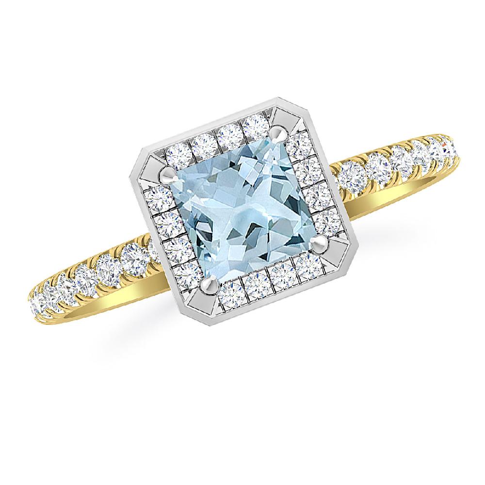 Yellow Gold - Aquamarine