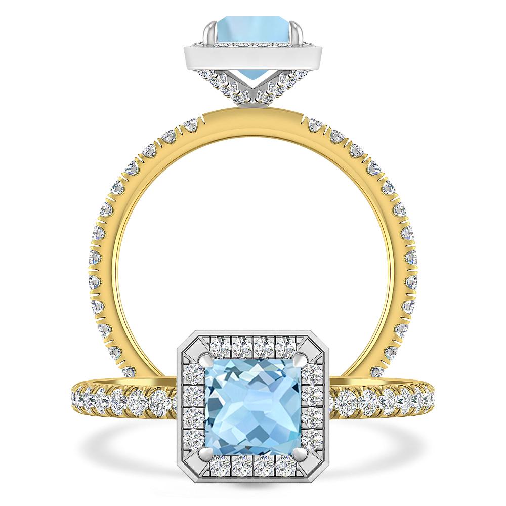 Yellow Gold - Aquamarine