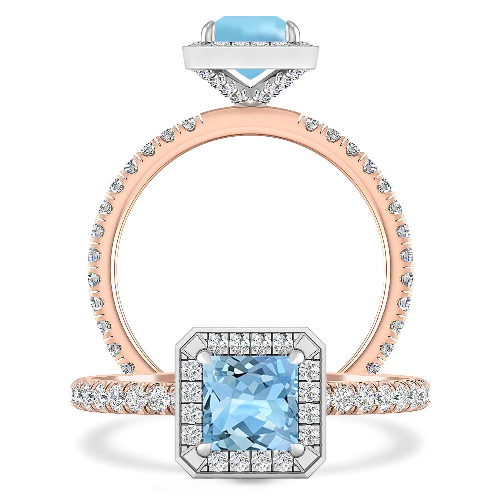 Rose Gold - Aquamarine